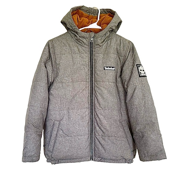 Timberland Other - Boy’s Timberland Hooded winter Jacket Lg 14/16 Gray w/ fleece lining LIKE NEW